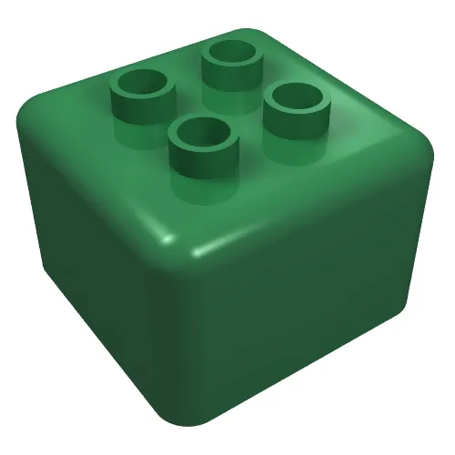 Primo Brick 1 x 1 x 1 with Four Duplo Studs