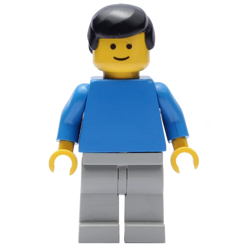 Man - Blue Torso, Light grey Legs, Black Hair