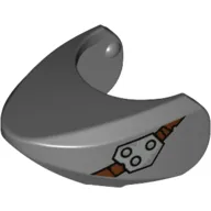 Animal Body Part, Shark Head with Rounded Nose with Metal Patch Print