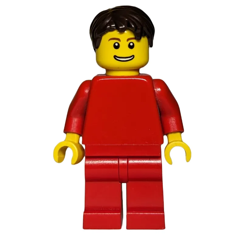 Red Torso, Red Legs, Dark Brown Hair