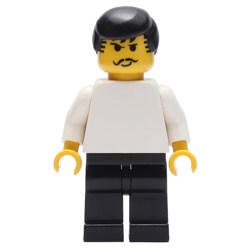 Soccer Player White Torso, Black Legs, Black Hair. Mustache