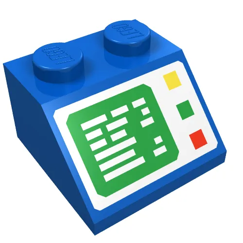 Slope 45° 2 x 2 with Computer Screen Print