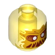 Minifig Head Ghost Waylon, with Bright Light Orange Face, White Eyes, Open Slime Mouth Print