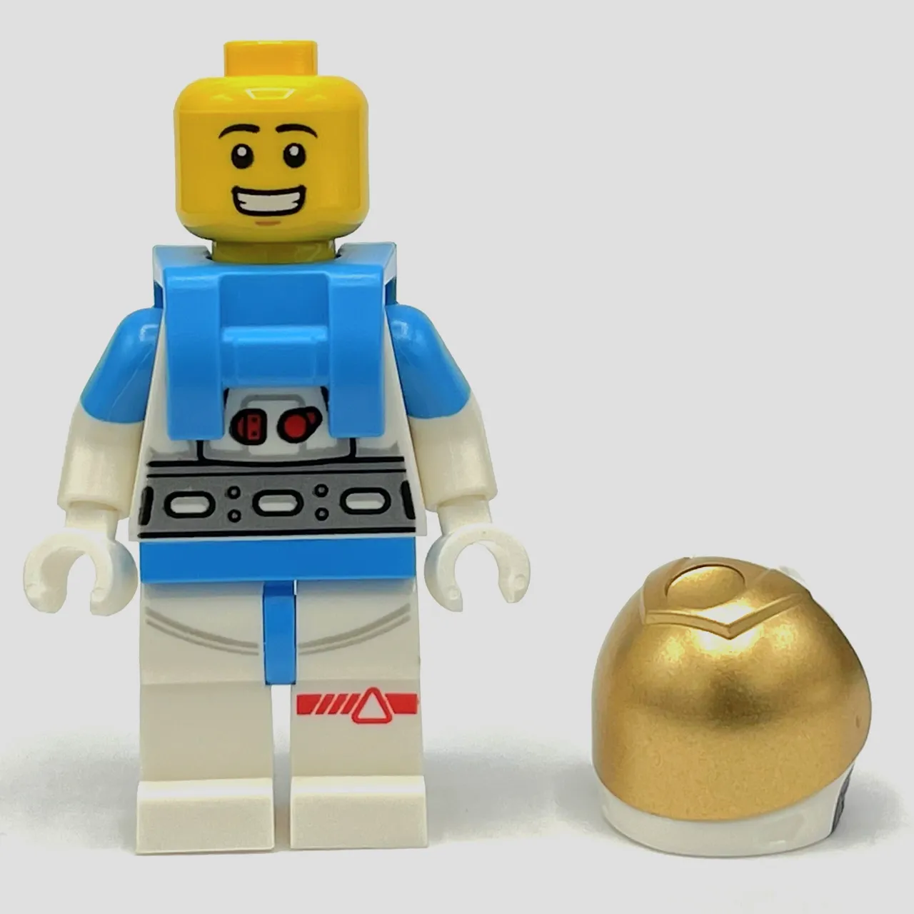 Astronaut, Male, White Spacesuit, Dark Azure Backpack, Gold Visor