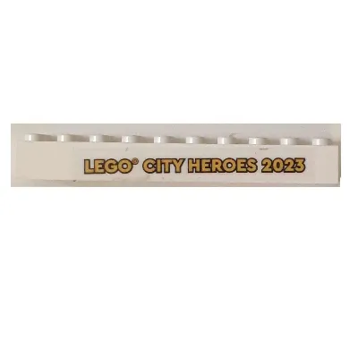 Brick 2 x 10 with 'LEGO CITY HEROES 2023' Print (Sticker)