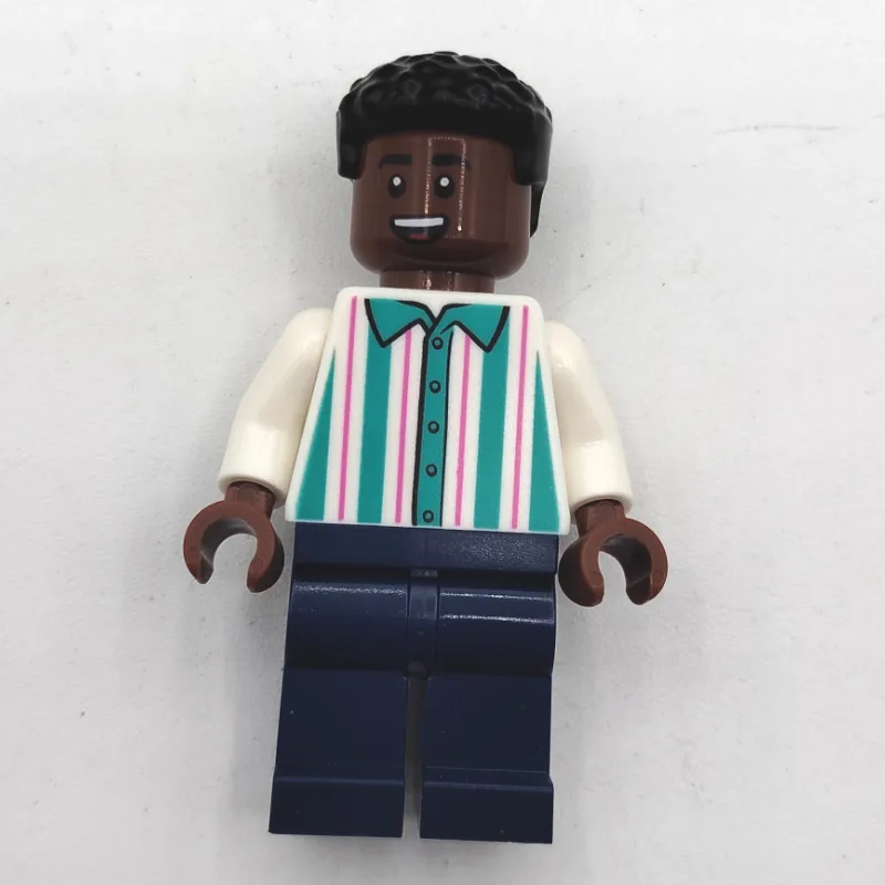 Soccer Fan, White and Dark Turquoise Striped Shirt