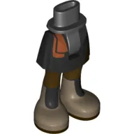 Minidoll Hips and Short Skirt Dark Orange Sash, Dark Tan Boots