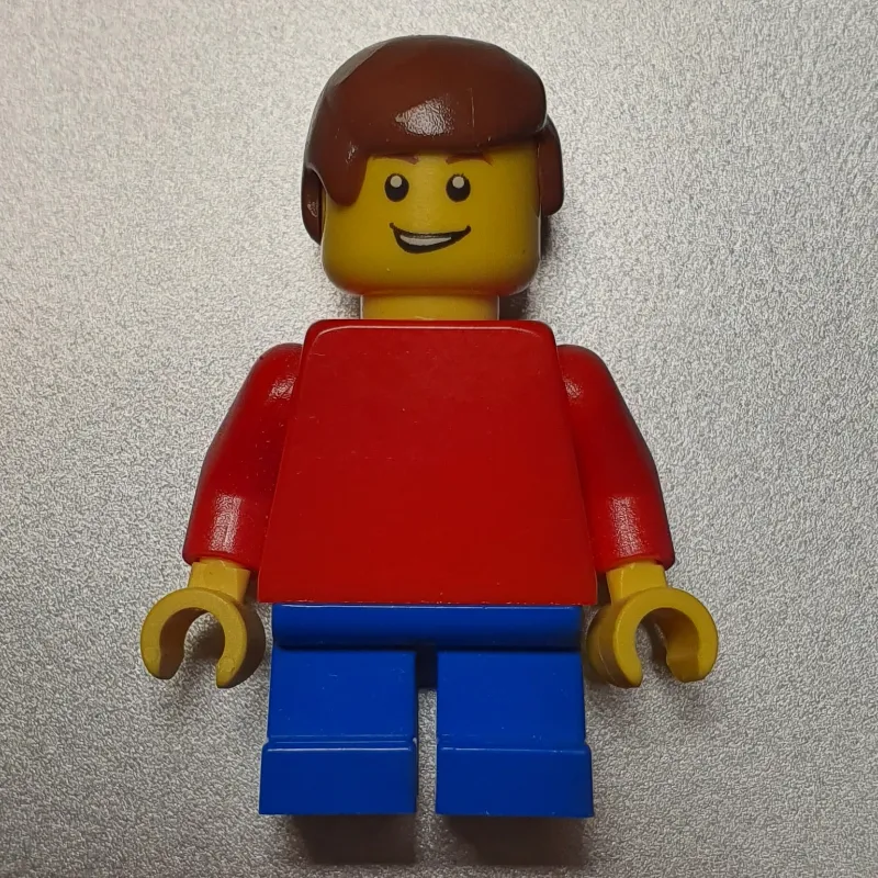 Boy, Plain Red Torso, Short Blue Legs, Reddish Brown Hair