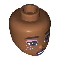 Minidoll Head, Black Eyebrows, Dark Purple Eyes, Lips, Metal Pink/Blue Eyeshadow, Glitter