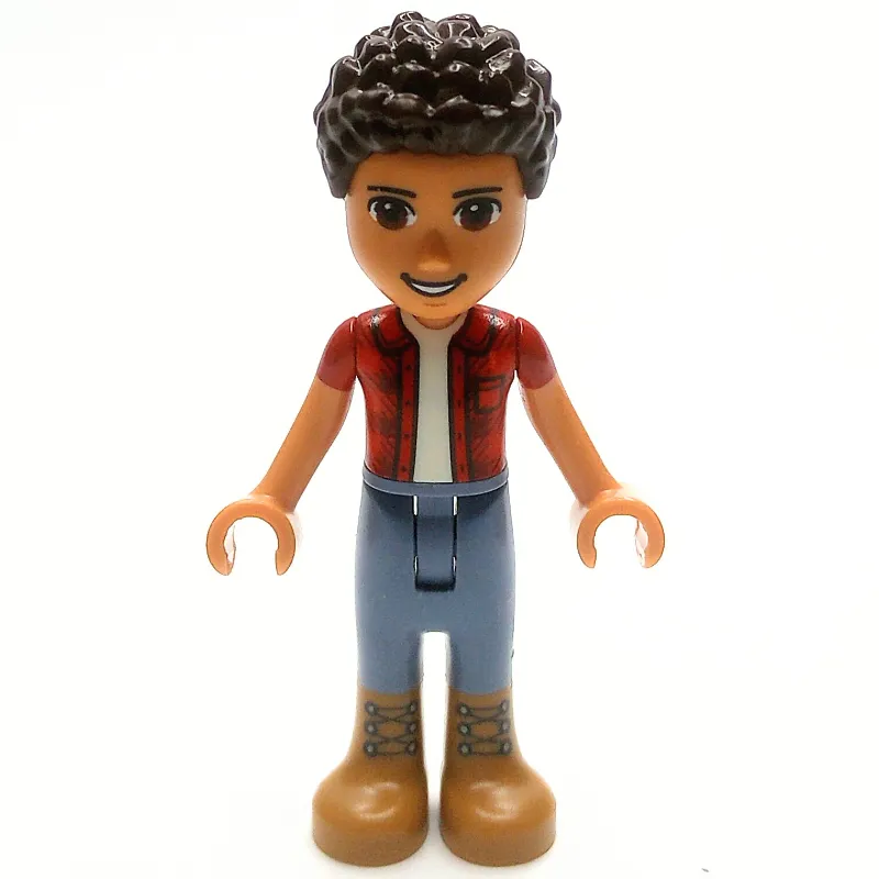 River - Red Shirt, Sand Blue Pants, Dark Brown Hair