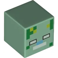 Minifig Head Special, Cube with Pixelated Zombie Print