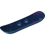 Sports Snowboard Small with Medium Blue and Dark Pink Snowflakes Print