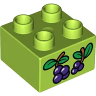 Duplo Brick 2 x 2 with Berries on Sprigs Print