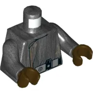 Torso Jacket with Brown Trim and Tan Stains Print (Imperial Officer), Pearl Titanium Arms, Dark Brown Hands