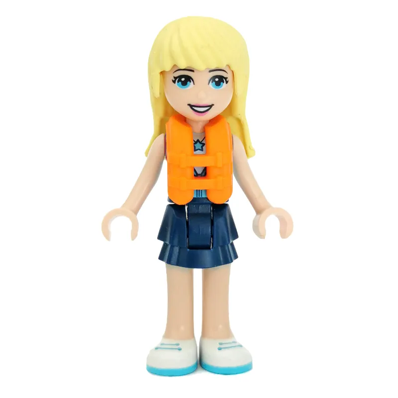 Stephanie - Azure Top, Dark Blue Skirt, Life Vest