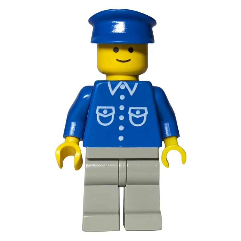 Blue Torso, Light Grey Legs, Blue Hat