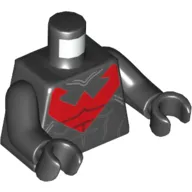Torso Red Nightwing Symbol and Muscles Outline Print, Black Arms and Hands