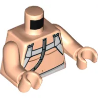 Torso Bare Chest with White Straps, Hose, Diaper Print, Light Nougat Arms and Hands