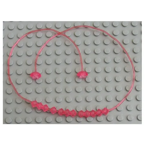 Clikits Cord, Jelly String, 375mm, with Same Colored Caps, and 12 Frosted Trans-Pink Beads