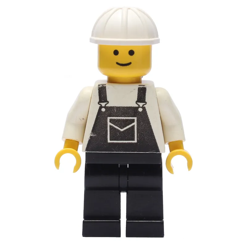 Man, Black Overalls, White Hard Hat