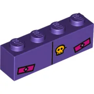 Brick 1 x 4 with Joker Suit print