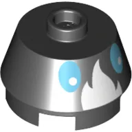 Brick Round 2 x 2 Truncated Cone with White Flames, Medium Blue Eyes print