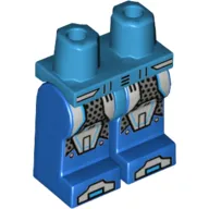 Hips and Blue Legs with Dark Azure Circuitry and Light Bluish Gray Armor, Knee Pads and Boots Print