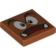 Tile 2 x 2 with Goomba Face and Open Mouth, Tongue Print
