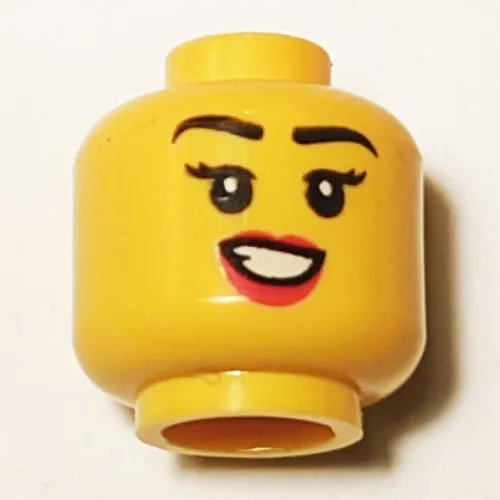 Minifig Head Chili Costume Fan, Eyelashes, Red Lips, Smile / Sweating print