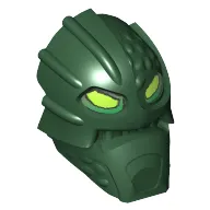 Minifig Head Special, Inika Toa Kongu with Lime Eyes Print
