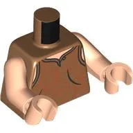 Torso, Shirt, Orange Decorations Print, Light Nougat Arms and Hands