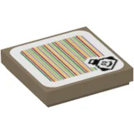 Tile 2 x 2 with Pokey and Barcode Print (Sticker)