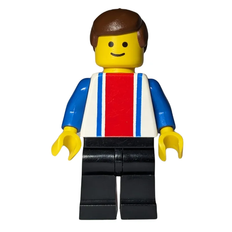 Man - White Torso with Blue/Red Stripes, Black Legs