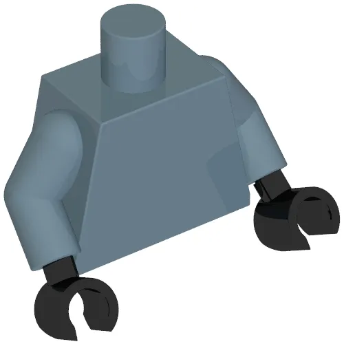 Torso Bare Chest, Dark Blue Markings, Light Bluish Gray and Yellow Snake Belly, Strap print, Sand Blue Arms, Black Hands