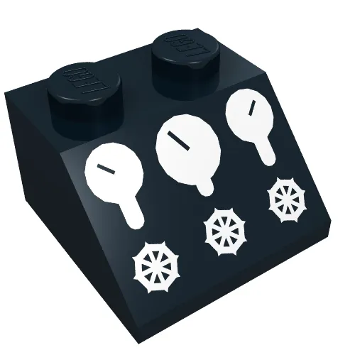 Slope 45° 2 x 2 with 3 Gauges and 3 Knobs Print