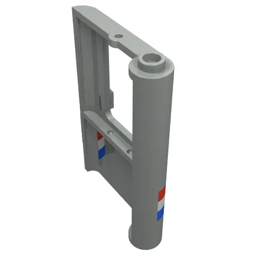 Door 1 x 4 x 5 Train Left with Red/White/Blue Stripe Print