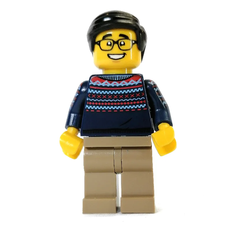 Dark Blue Torso, Tan Legs, Black Hair