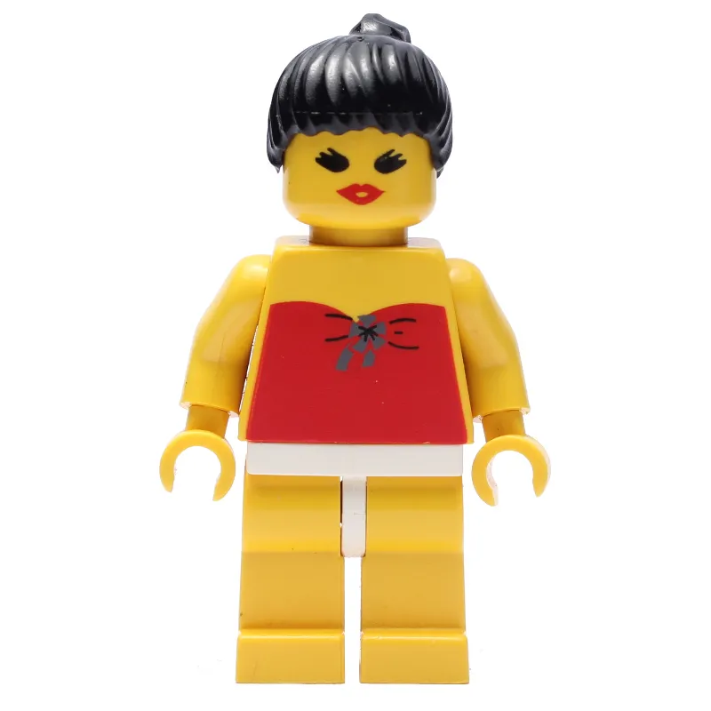 Woman, Red Swimsuit, Black Hair - Open Mouth