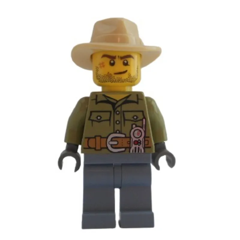 Volcano Explorer, Male, Olive Green Torso, Sand Blue Legs, Tan Hat