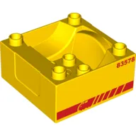 Duplo Train Cab / Tender Base with Red Train and Stripe, and '83578' Print