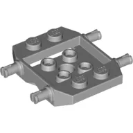 Vehicle Base 4 x 4 x 2/3 with Wheel Clip Pins, Wedge, 2 x 2 Recessed Center with Hole