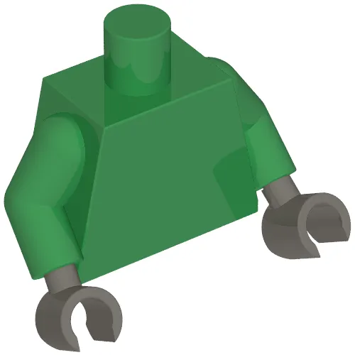 Torso with Rascus Print, Green Arms, Dark Bluish Gray Hands