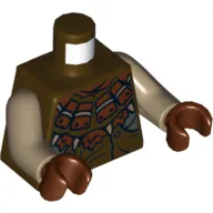 Torso Leather Armour Print, Dark Tan Arms, Reddish Brown Hands
