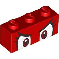 Brick 1 x 3 with White Eyes, Angry Eyebrows, Eyelashes print