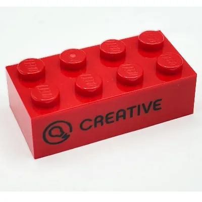 Brick 2 x 4 with 'CREATIVE' and Icon / 'CREATIVA' Print