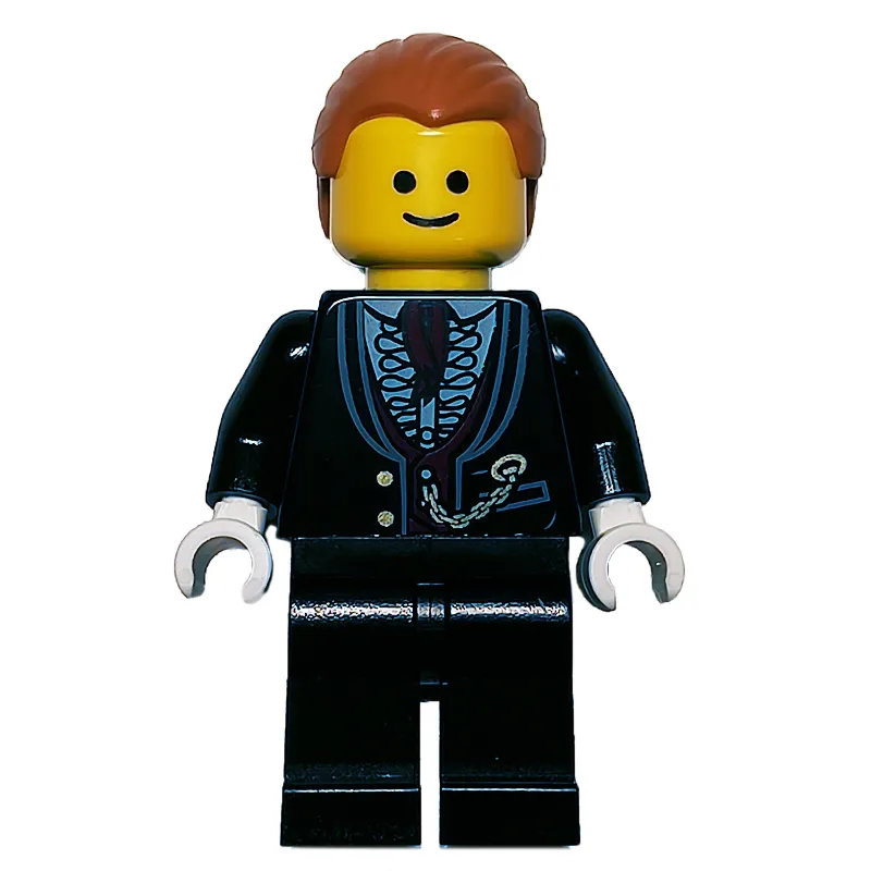 Black Torso Jacket, Black Legs, Medium Nougat Hair