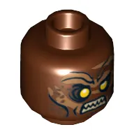 Minifig Head Lurtz, Scowling / Handprint Print