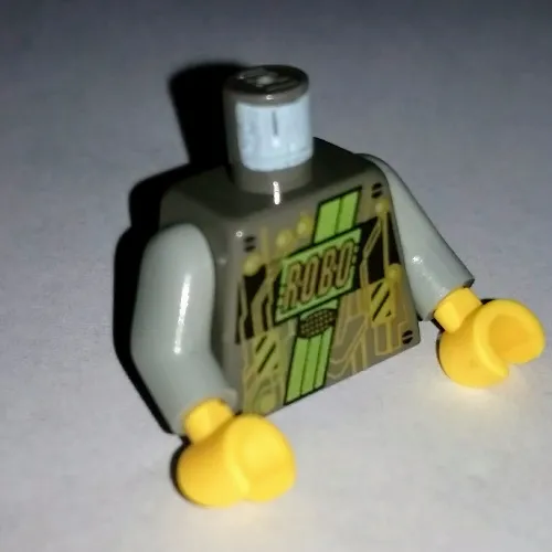 Torso Gold Circuitry Print (Roboforce), Light Gray Arms, Yellow Hands