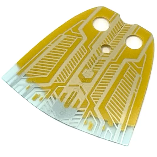Neckwear Cape, Yellow with Trans-Clear Bottom, Silver Circuitry Print (Vision)