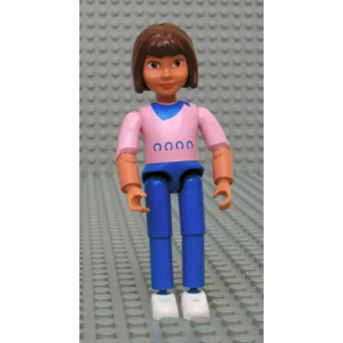Belville Figure Articulated Elbows, Child, Female, Brown Hair, Blue Pants, Horseshoe Shirt Print
